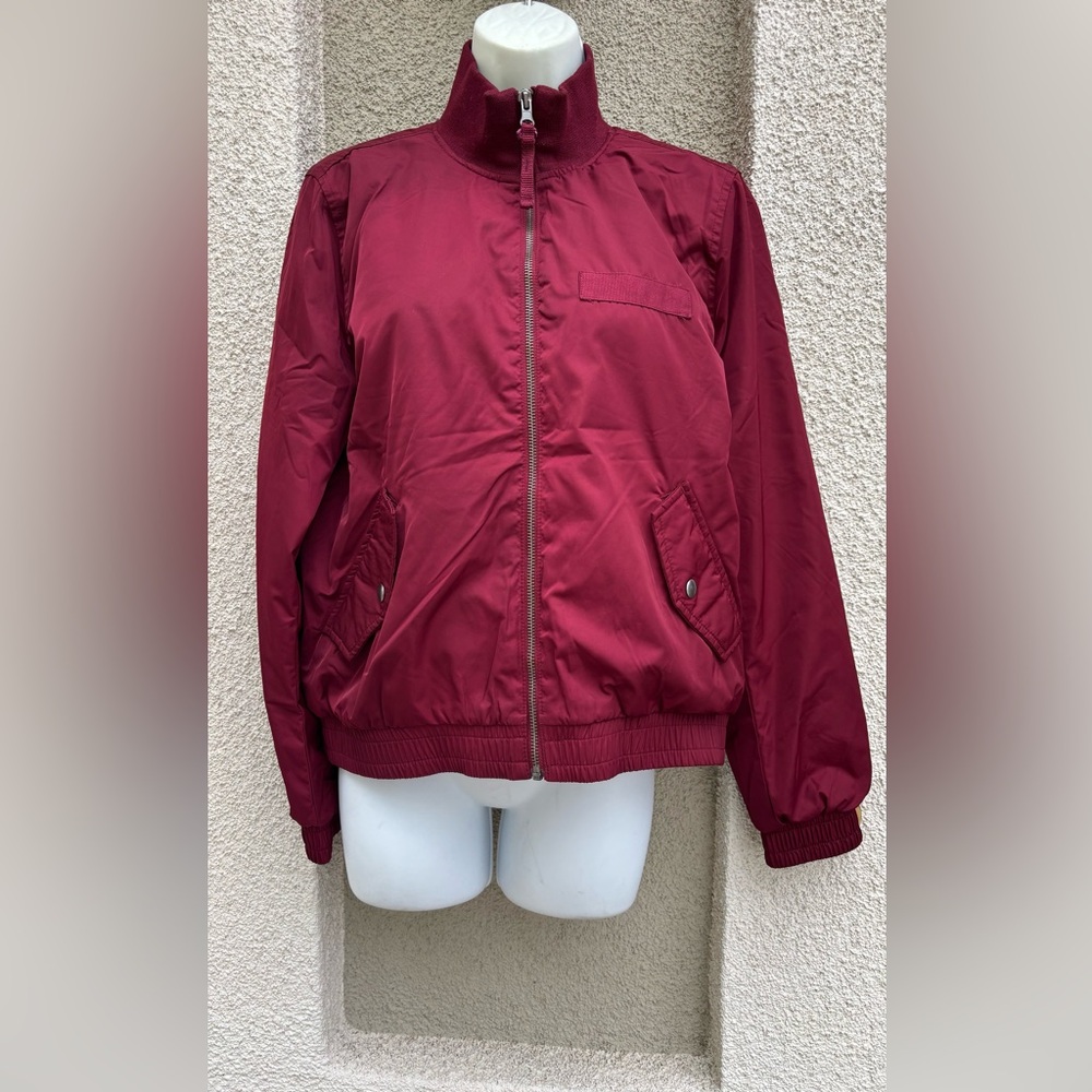 GAP Red Bomber Women Burgandy Jacket Elastic Cuffs Lightweight Size M